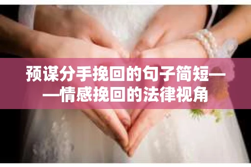 预谋分手挽回的句子简短——情感挽回的法律视角