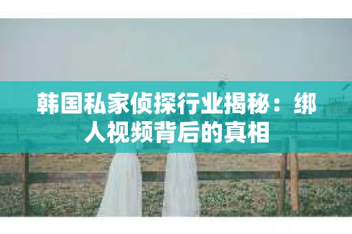 韩国私家侦探行业揭秘：绑人视频背后的真相