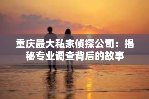重庆最大私家侦探公司：揭秘专业调查背后的故事