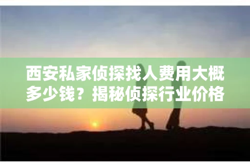 西安私家侦探找人费用大概多少钱？揭秘侦探行业价格之谜