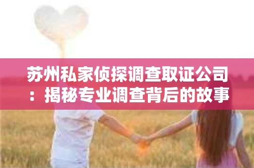 苏州私家侦探调查取证公司：揭秘专业调查背后的故事