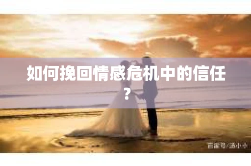 如何挽回情感危机中的信任？